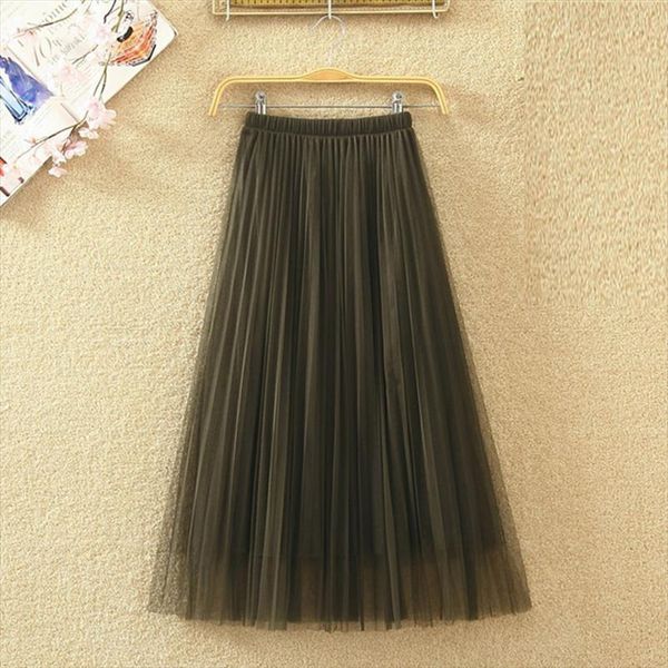 summer pleated autumn tulle gray brown women skirt beige black high waist long skirts womens elegant femme
summer pleated autumn tulle gray brown women skirt beige black high waist long skirts womens elegant femme