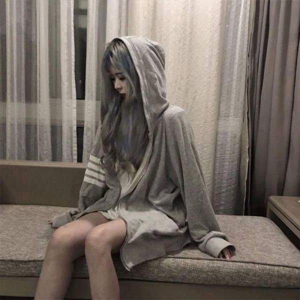 hoodies changfa cardigan zipper tb sweater women's early autumn korean loose lazy thin style long sleeve outer garment, Black
hoodies changfa cardigan zipper tb sweater women's early autumn korean loose lazy thin style long sleeve outer garment, Black
