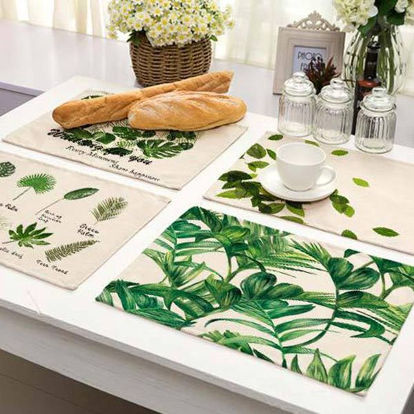 pad decoration green leaves printed cotton linen tableware mats morden washable insulation table cloth
pad decoration green leaves printed cotton linen tableware mats morden washable insulation table cloth