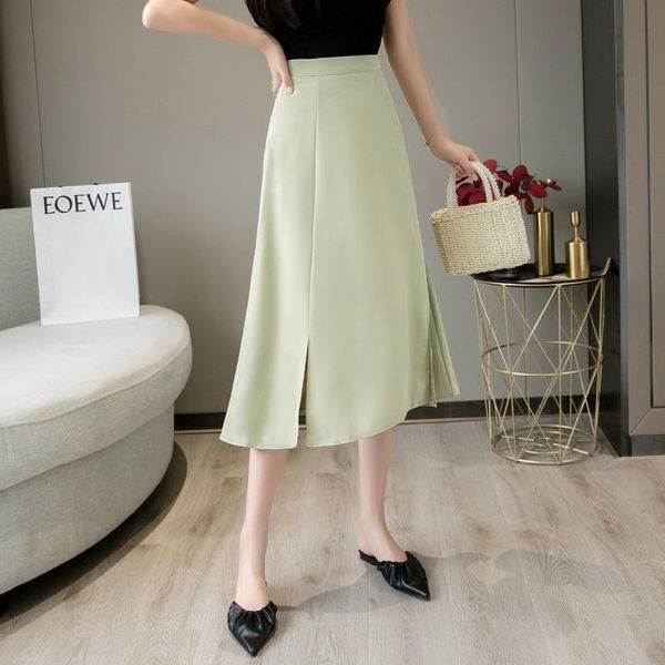 colors spring summer high waist green midi long skirts for women 2021 korean ladies fashion split jupe femme, Black
colors spring summer high waist green midi long skirts for women 2021 korean ladies fashion split jupe femme, Black