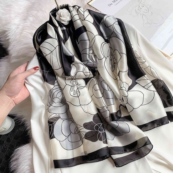 long women's silk like sunshade shawl dual-purpose fashion flower print windproof scarf available in four seasons, Blue;gray
long women's silk like sunshade shawl dual-purpose fashion flower print windproof scarf available in four seasons, Blue;gray