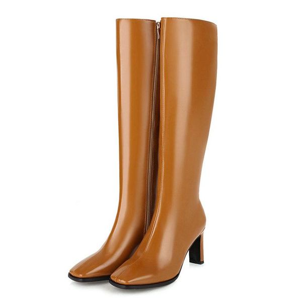 boots 2021 brand women fashion square toe high heel knee autumn winter zipper woman, Black
boots 2021 brand women fashion square toe high heel knee autumn winter zipper woman, Black
