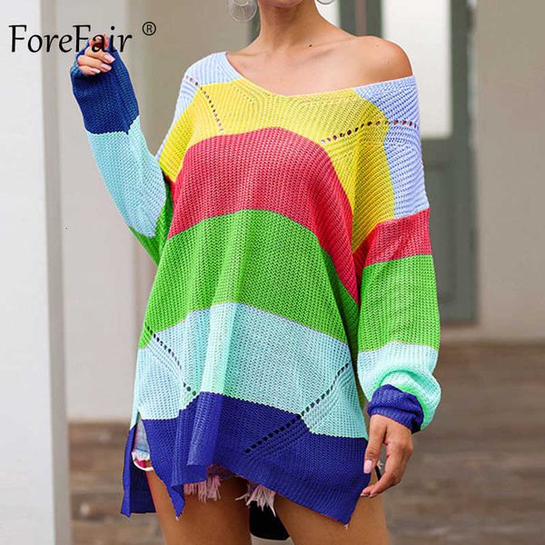 women's sweaters forefair oversize rainbow womens sweater casual plus size multicolor knitted autumn winter pullovers loose female j xs, White;black
women's sweaters forefair oversize rainbow womens sweater casual plus size multicolor knitted autumn winter pullovers loose female j xs, White;black