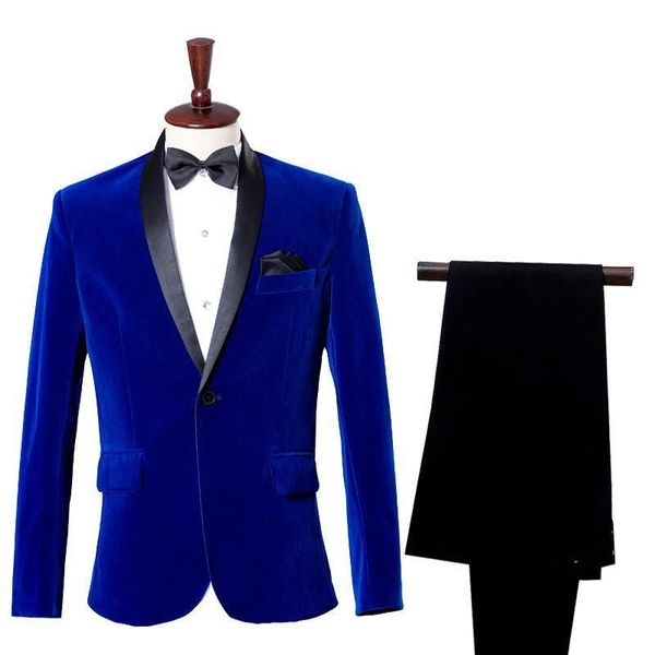 men's suits & blazers men tuxedos velvet autumn winter suit jacket black pants slim fit wedding business party prom stage costume, White;black
men's suits & blazers men tuxedos velvet autumn winter suit jacket black pants slim fit wedding business party prom stage costume, White;black