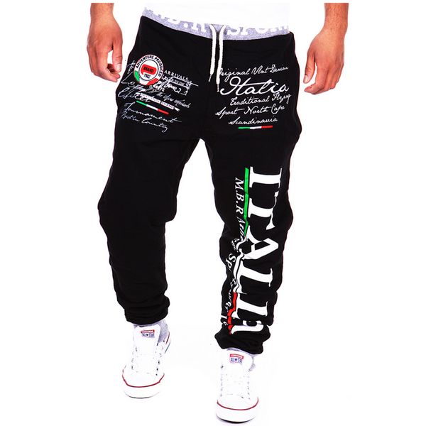 men's pants fashion active italia letters printed pants joggers elastic waist drawstring loose sweatpants pantalon homme 7t9j, Black
men's pants fashion active italia letters printed pants joggers elastic waist drawstring loose sweatpants pantalon homme 7t9j, Black