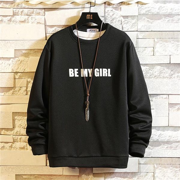 men's hoodies & sweatshirts kalilex autumn be my girl men sweatshirt oversized outdoor sports pullover solid color hoodless clothing, Black
men's hoodies & sweatshirts kalilex autumn be my girl men sweatshirt oversized outdoor sports pullover solid color hoodless clothing, Black