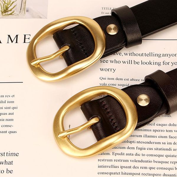 belt genuine leather brass buckle jeans strap simple all-match first layer pure cattlehide korean fashion female student belts, Black;brown
belt genuine leather brass buckle jeans strap simple all-match first layer pure cattlehide korean fashion female student belts, Black;brown