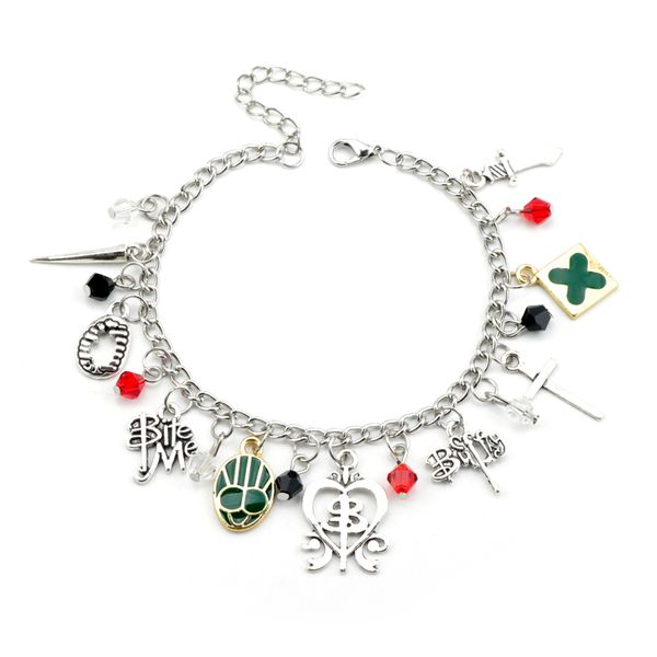 women bracelet movie buffy the vampire slayer theme pendant bangle fashion enamel armband sword cross letter bite me jewelry new, Black
women bracelet movie buffy the vampire slayer theme pendant bangle fashion enamel armband sword cross letter bite me jewelry new, Black