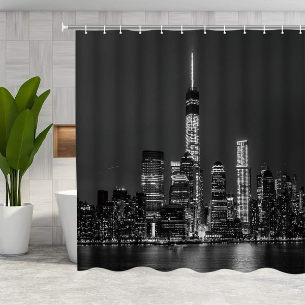new york shower curtain black night city bathroom curtain fabric bathroom accessories polyester with hooks
new york shower curtain black night city bathroom curtain fabric bathroom accessories polyester with hooks