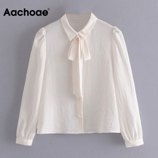 solid elegant blouse women bow neck vintage office shirt puff long sleeve apricot color ladies spring autumn 210413, White
solid elegant blouse women bow neck vintage office shirt puff long sleeve apricot color ladies spring autumn 210413, White