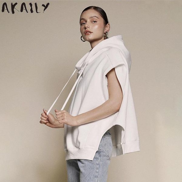 women's hoodies & sweatshirts akaily autumn asymmetrical white hoodie women sleeveless loose grey plus size casual fashion female stre, Black
women's hoodies & sweatshirts akaily autumn asymmetrical white hoodie women sleeveless loose grey plus size casual fashion female stre, Black