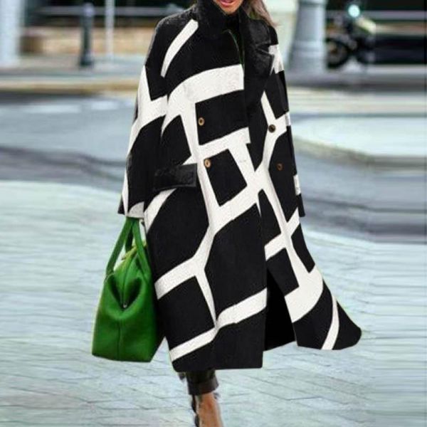 women's wool & blends autumn winter plaid lapel woolen coat women warm slim long sleeve jackets ladies elegant button pocket commuter o, Black
women's wool & blends autumn winter plaid lapel woolen coat women warm slim long sleeve jackets ladies elegant button pocket commuter o, Black