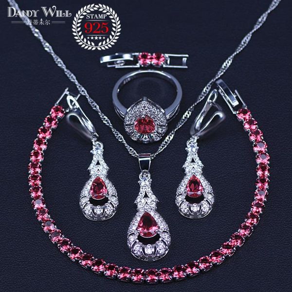 earrings & necklace silver color jewelry sets for women rose red white crystal bracelet pendant rings gift box
earrings & necklace silver color jewelry sets for women rose red white crystal bracelet pendant rings gift box