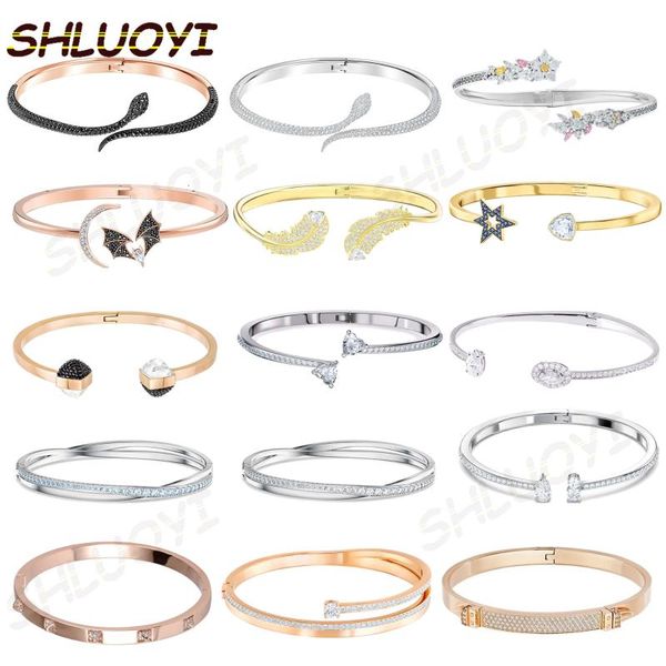 bangle fashion jewelry, swa1:1, charming and noble feathers, snake shaped bat single row round delicate women's bracelet, Black
bangle fashion jewelry, swa1:1, charming and noble feathers, snake shaped bat single row round delicate women's bracelet, Black