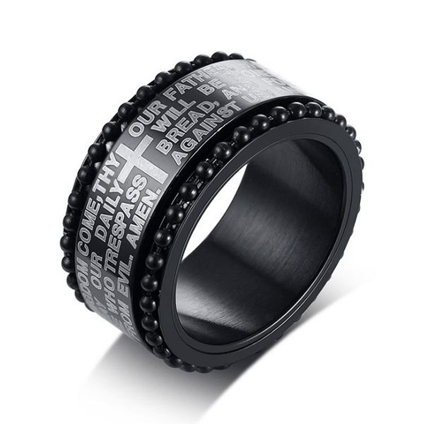 catholic christ spinner black rosary beads stainless steel rotatable bible cross ring for men christian prayer male jewelry cluster rings, Golden;silver
catholic christ spinner black rosary beads stainless steel rotatable bible cross ring for men christian prayer male jewelry cluster rings, Golden;silver