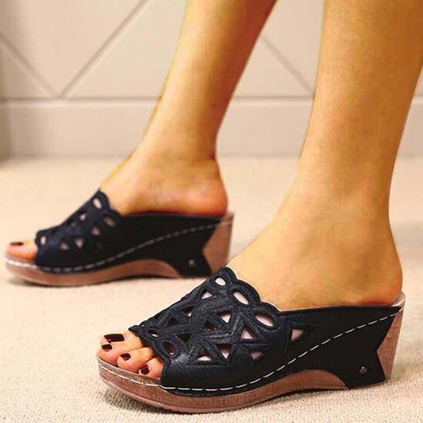 sandals fashion wedge hollow out open toe low heels retro shoes woman female beach women's 2021 de mujer platform slip-on, Black
sandals fashion wedge hollow out open toe low heels retro shoes woman female beach women's 2021 de mujer platform slip-on, Black