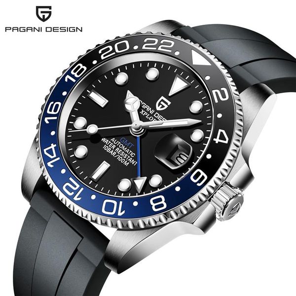 wristwatches pagani design brand men automatic watch 40mm sapphire gmt rubber strap waterproof mechanical watches relogio masculino, Slivery;brown
wristwatches pagani design brand men automatic watch 40mm sapphire gmt rubber strap waterproof mechanical watches relogio masculino, Slivery;brown