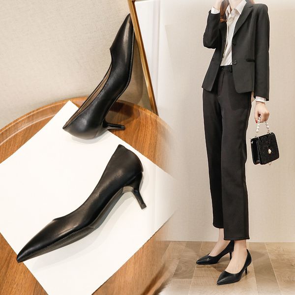 luxury dress shoes women's first layer cowhide french pointed fashion single sho profsional thin heel leather high heel, Black
luxury dress shoes women's first layer cowhide french pointed fashion single sho profsional thin heel leather high heel, Black