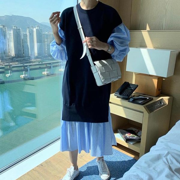casual dresses wiccon 2021 summer women vintage loose high waist slim was thin elegant splice hit color lantern sleeve maxi dress, Black;gray
casual dresses wiccon 2021 summer women vintage loose high waist slim was thin elegant splice hit color lantern sleeve maxi dress, Black;gray