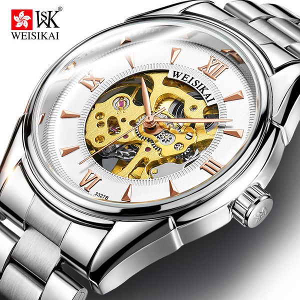swisskey fashion atmosphere waterproof fine steel men's automatic mechanical wristwatch, Slivery;brown
swisskey fashion atmosphere waterproof fine steel men's automatic mechanical wristwatch, Slivery;brown