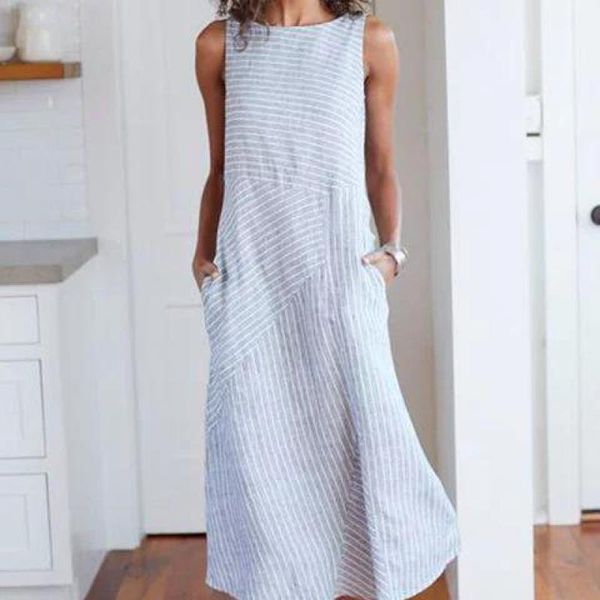casual dresses summer simple gray striped round neck dress 2021 european & american loose thin women long tide, Black;gray
casual dresses summer simple gray striped round neck dress 2021 european & american loose thin women long tide, Black;gray