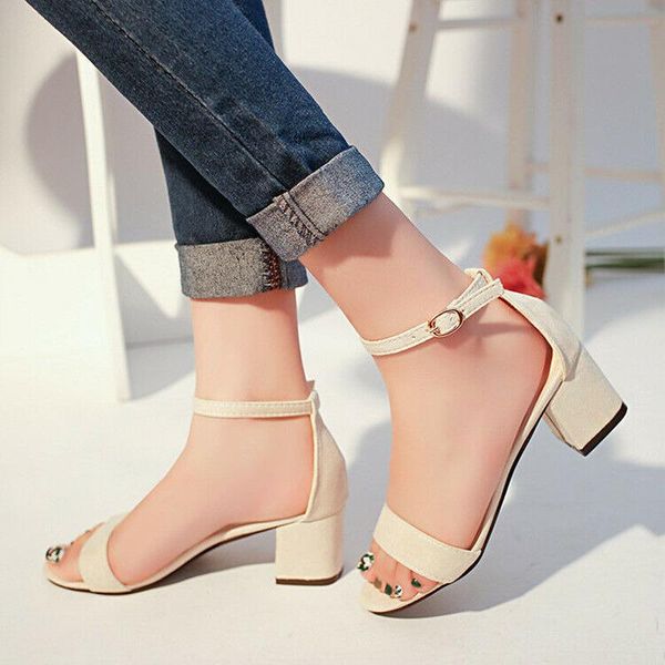 spring summer fashion mid-heel women's roman causal concise thick heel open toe suede button-up sandals, Black
spring summer fashion mid-heel women's roman causal concise thick heel open toe suede button-up sandals, Black