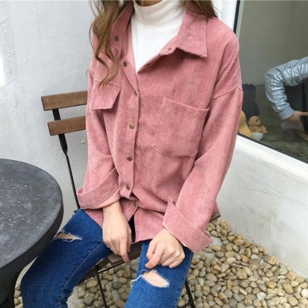 shirt womens blouses autumn ins loose and versatile solid corduroy solid color casual long sleeve coat, White
shirt womens blouses autumn ins loose and versatile solid corduroy solid color casual long sleeve coat, White