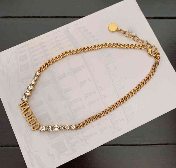 2022 latest factory wholesale house. new brass letter diamond neckchain necklace, Silver
2022 latest factory wholesale house. new brass letter diamond neckchain necklace, Silver