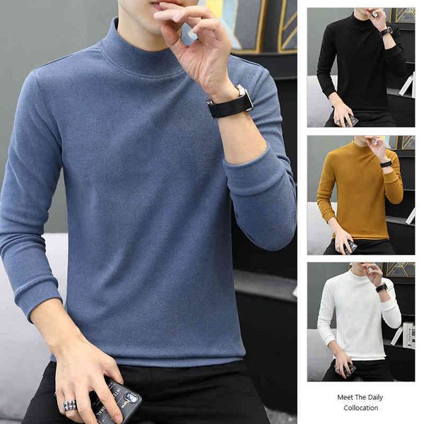 autumn and winter new de rong semi high neck warm sweater men's korean slim fit friendly solid color long sve t-shirt bottomed shirt, Black
autumn and winter new de rong semi high neck warm sweater men's korean slim fit friendly solid color long sve t-shirt bottomed shirt, Black
