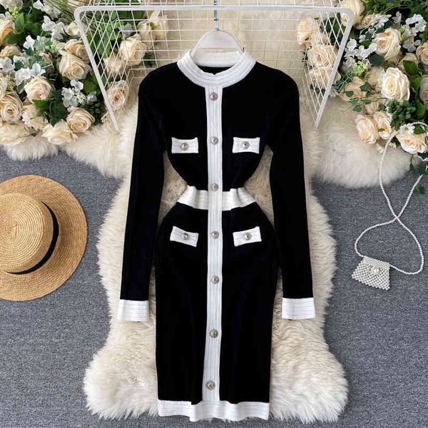 women fashion knitted dress elastic warm long sleeve o neck slim pencil dress autumn winter chic bodycon sweater dress 210419, Black;gray
women fashion knitted dress elastic warm long sleeve o neck slim pencil dress autumn winter chic bodycon sweater dress 210419, Black;gray