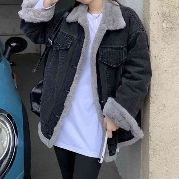 women's jackets loose and versatile imitation rabbit velvet short coat autumn winter fashion plush warm denim xbie, Black;brown
women's jackets loose and versatile imitation rabbit velvet short coat autumn winter fashion plush warm denim xbie, Black;brown
