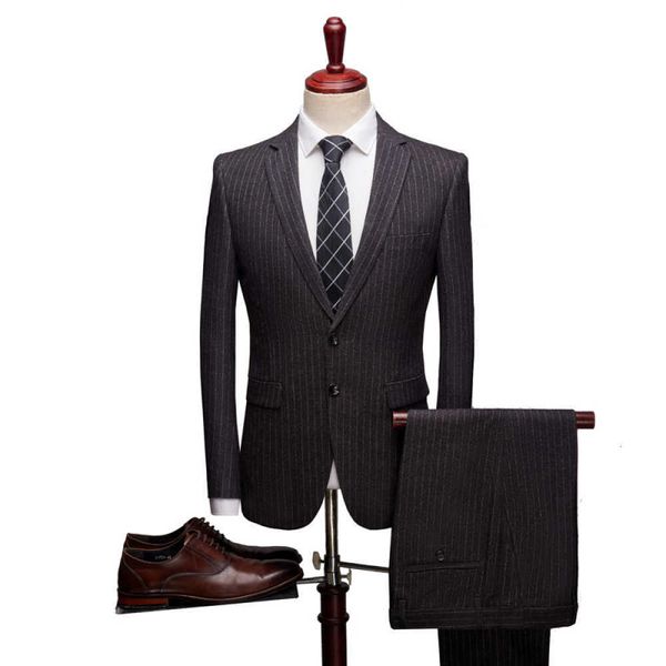 men's suits & blazers single line stripe one suit buckle two garments spring men's fashion thin korean dress homme tender wedding, White;black
men's suits & blazers single line stripe one suit buckle two garments spring men's fashion thin korean dress homme tender wedding, White;black