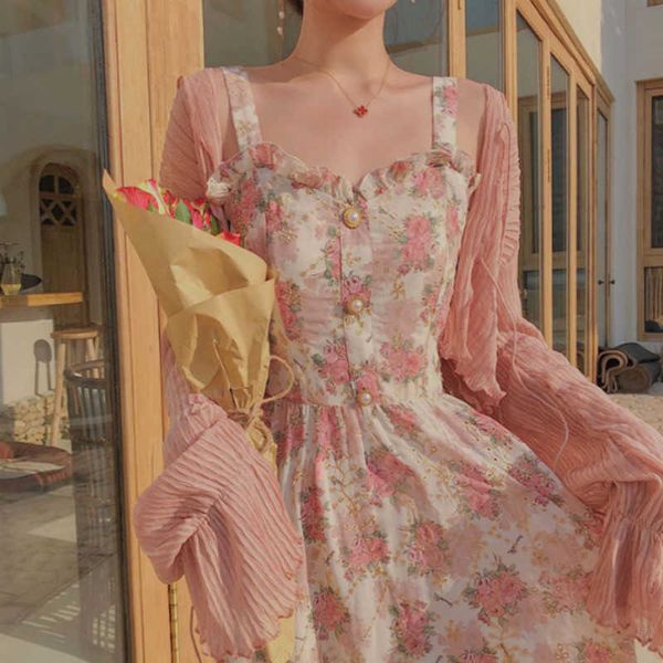 summer women's dress french temperament fairy chiffon sling floral fungus ears dresses lady korean holiday party gown 210712, Black;gray
summer women's dress french temperament fairy chiffon sling floral fungus ears dresses lady korean holiday party gown 210712, Black;gray