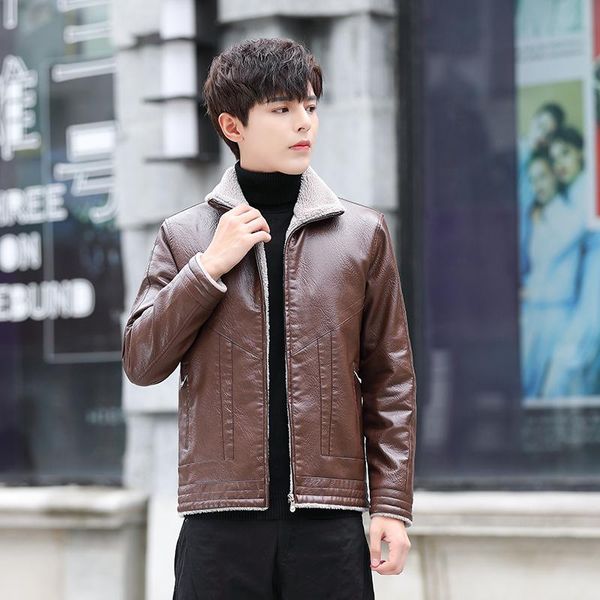 middle-aged men's lapel dad wear pu leather jacket autumn and winter plus velvet fur one & faux, Black
middle-aged men's lapel dad wear pu leather jacket autumn and winter plus velvet fur one & faux, Black