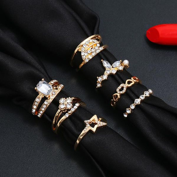cluster rings 8 pcs/sets set antique silver color metal for women moon leaves heart leaf geometric jewelry gift fashion, Golden;silver
cluster rings 8 pcs/sets set antique silver color metal for women moon leaves heart leaf geometric jewelry gift fashion, Golden;silver