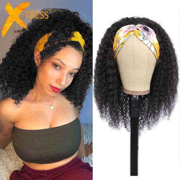 synthetic headband wig for black women kinky curly medium length 18" colored glueless machine made hair scarf x-tress, Black;brown
synthetic headband wig for black women kinky curly medium length 18" colored glueless machine made hair scarf x-tress, Black;brown