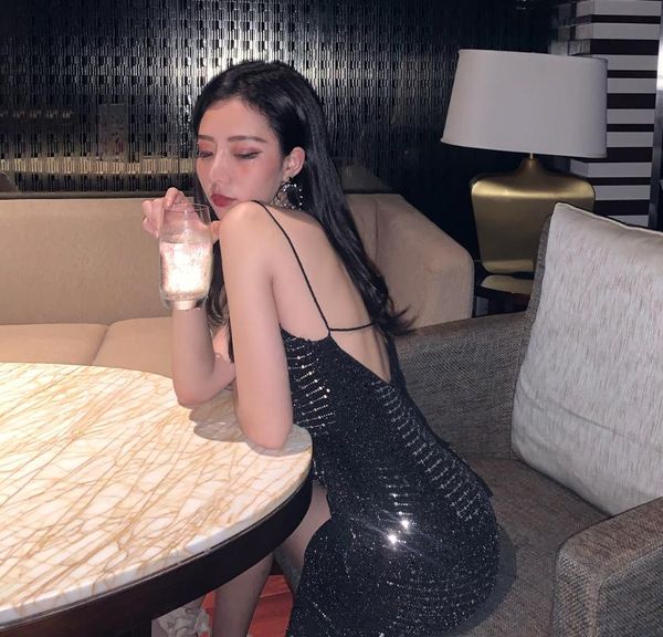 casual dresses 256 # to film the very condole 42 women's glittering blingbling backless anchor night dress, Black;gray
casual dresses 256 # to film the very condole 42 women's glittering blingbling backless anchor night dress, Black;gray
