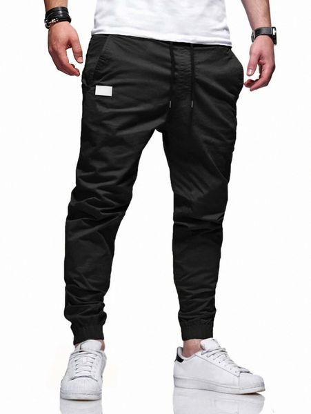 men drawstring waist carrot pants t3ph#, Black 
men drawstring waist carrot pants t3ph#, Black