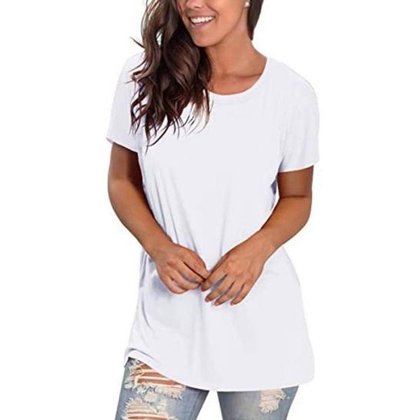 european and american women's summer explosive color round neck loose short-sleeved t-shirt arrival, White
european and american women's summer explosive color round neck loose short-sleeved t-shirt arrival, White