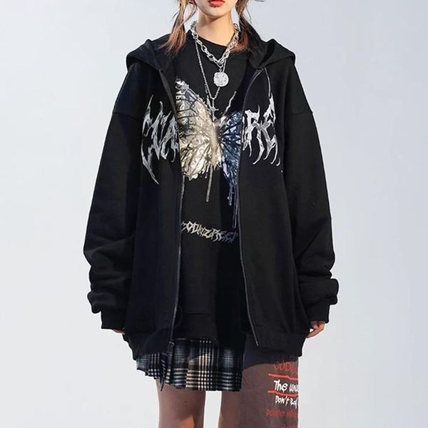 women's jackets gothic hip hop streetwear hoodies women jacket butterfly print goth harajuku y2k aesthetic clothes grunge punk hoodie z, Black;brown
women's jackets gothic hip hop streetwear hoodies women jacket butterfly print goth harajuku y2k aesthetic clothes grunge punk hoodie z, Black;brown