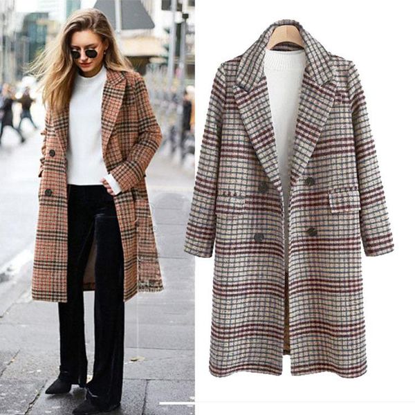 women's wool & blends neutral trench coat warm plaid on british street woman parkas vintage full turn-down collar single breasted winte, Black
women's wool & blends neutral trench coat warm plaid on british street woman parkas vintage full turn-down collar single breasted winte, Black