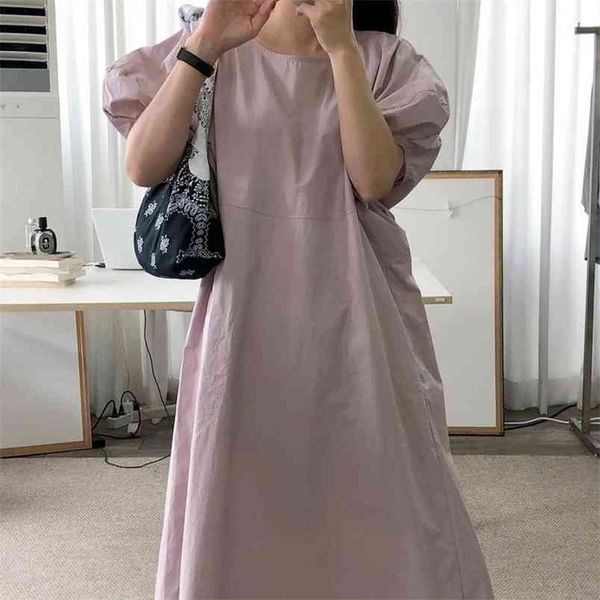 chic simple summer dress women solid cotton round neck puff sleeve long office lady casual loose female vestido 13884 210421, Black;gray
chic simple summer dress women solid cotton round neck puff sleeve long office lady casual loose female vestido 13884 210421, Black;gray