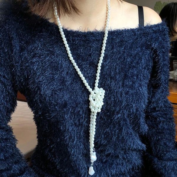 imitation pearls necklace handmade long pearl women pendant necklaces jewelry, Silver
imitation pearls necklace handmade long pearl women pendant necklaces jewelry, Silver