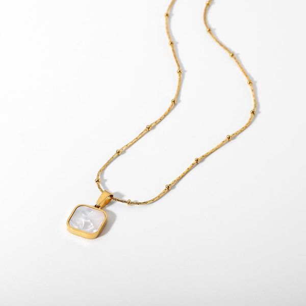 chains simple fashion stainless steel square shell pendant necklace for women girls waterproof choker jewelry, Silver
chains simple fashion stainless steel square shell pendant necklace for women girls waterproof choker jewelry, Silver
