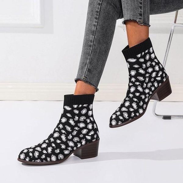 boots fashion women winter ankle for large size slip on leopard shoes high heel short, Black
boots fashion women winter ankle for large size slip on leopard shoes high heel short, Black