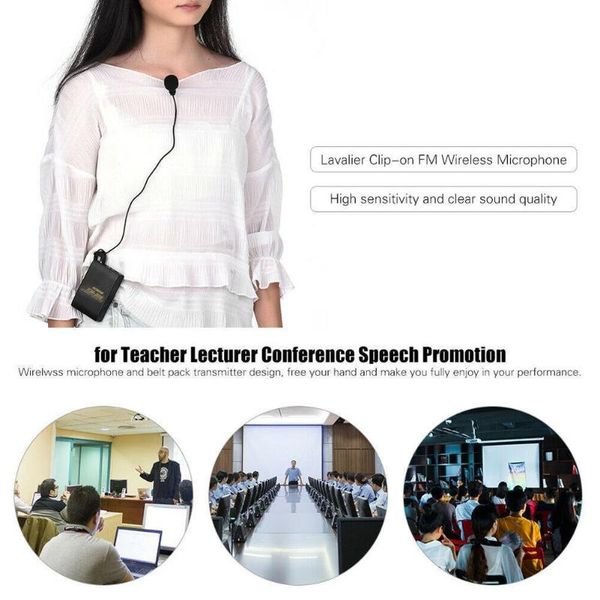 clip-on portable wireless lavalier microphone neck fm mic receiver lapel clip transmitter with l6w6 microphones
clip-on portable wireless lavalier microphone neck fm mic receiver lapel clip transmitter with l6w6 microphones
