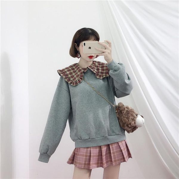 women's hoodies & sweatshirts pullover women fashion japanese-style soft sister lapel splicing sweatshirt sweet 2021 autumn and winter, Black
women's hoodies & sweatshirts pullover women fashion japanese-style soft sister lapel splicing sweatshirt sweet 2021 autumn and winter, Black