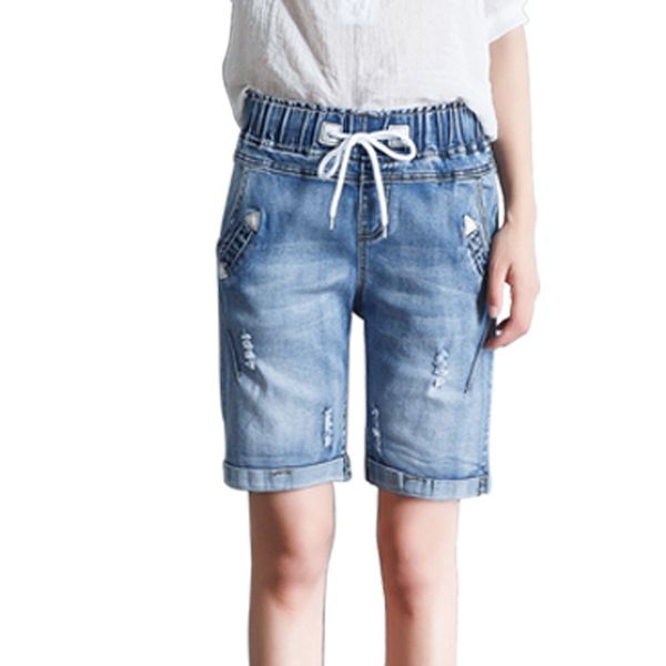 Fashion A Pair Of Jeans Denim Pants Women's Capri Casual Elastic Waist Loose Straight, Deep blue
Fashion A Pair Of Jeans Denim Pants Women's Capri Casual Elastic Waist Loose Straight, Deep blue