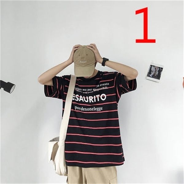trendy striped round neck mid-sleeve shirt slim half-sleeve summer short-sleeved t- male 210420, White;black
trendy striped round neck mid-sleeve shirt slim half-sleeve summer short-sleeved t- male 210420, White;black
