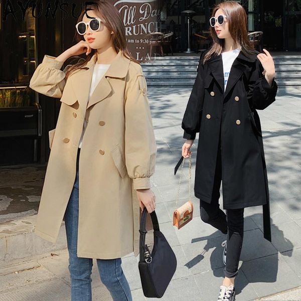 women's trench coats ayunsue windbreaker long black coat for women elegant fashion korean autumn clothes abrigo mujer kj5992, Tan;black
women's trench coats ayunsue windbreaker long black coat for women elegant fashion korean autumn clothes abrigo mujer kj5992, Tan;black